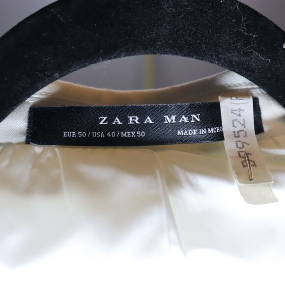 Zara Man White Tuxedo Blazer Black Lapel EU50 / US40 Women’s 12 - Picture 3 of 3